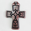 Red Bronze Acrylic Pendant, Cross 31x43mm, Sold by Bag