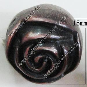 Red Bronze Acrylic Beads, Flower 15mm, Sold by Bag 