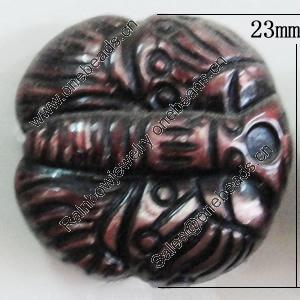 Red Bronze Acrylic Beads, 23mm, Sold by Bag 