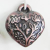 Red Bronze Acrylic Pendant, Heart 15x16mm, Sold by Bag 