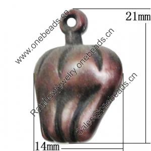Red Bronze Acrylic Pendant, 14x21mm, Sold by Bag 
