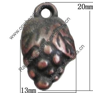 Red Bronze Acrylic Pendant, Grape 13x20mm, Sold by Bag 