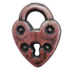 Red Bronze Acrylic Pendant, Lock 15x20mm, Sold by Bag 