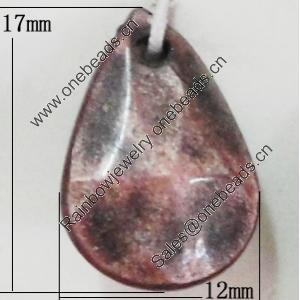 Red Bronze Acrylic Pendant, Faceted Teardrop 12x17mm, Sold by Bag 