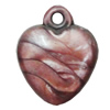 Red Bronze Acrylic Pendant, Heart 17x20mm, Sold by Bag 