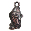 Red Bronze Acrylic Pendant, Fish 13x26mm, Sold by Bag 