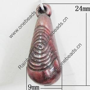 Red Bronze Acrylic Pendant, 9x24mm, Sold by Bag