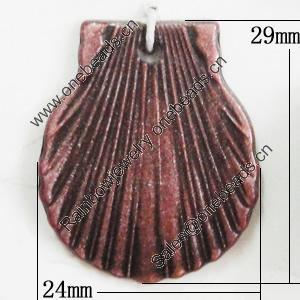 Red Bronze Acrylic Pendant, Sectory 24x29mm, Sold by Bag