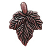 Red Bronze Acrylic Pendant, leaf 27x35mm, Sold by Bag 