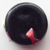 Spray-Painted Acrylic Beads, Flat Round, 11mm, Sold by Bag