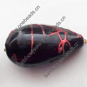 Spray-Painted Acrylic Beads, Teardrop, 20x12mm, Sold by Bag