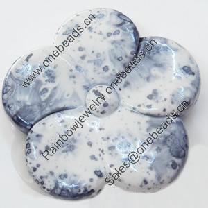 Spray-Painted Acrylic Beads, Flower, 27mm Hole:2.5mm, Sold by Bag