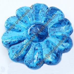 Spray-Painted Acrylic Beads, Flower, 29mm, Sold by Bag