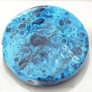 Spray-Painted Acrylic Beads, Flat Round, 25mm, Sold by Bag