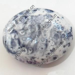 Spray-Painted Acrylic Beads, Flat Oval, 24x20mm, Sold by Bag