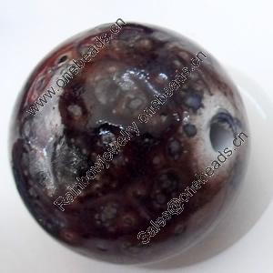 Spray-Painted Acrylic Beads, Round, 20mm Hole:2.5mm, Sold by Bag