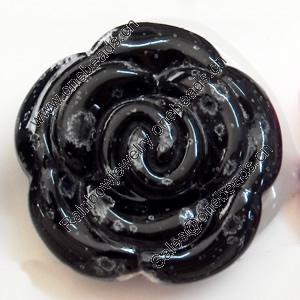 Spray-Painted Acrylic Beads, Flower, 28mm, Sold by Bag