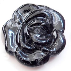 Spray-Painted Acrylic Beads, Flower, 28mm, Sold by Bag