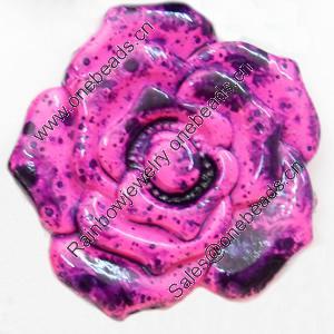 Spray-Painted Acrylic Beads, Flower, 30mm, Sold by Bag