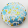 Spray-Painted Acrylic Beads, Flat Round, 32mm, Sold by Bag