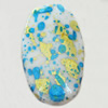 Spray-Painted Acrylic Beads, Flat Oval, 19x33mm, Sold by Bag