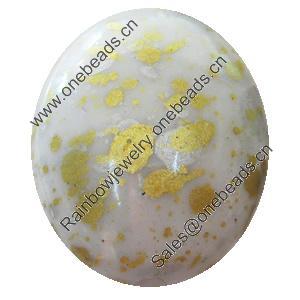 Spray-Painted Acrylic Beads, Flat Oval, 19x24mm, Sold by Bag