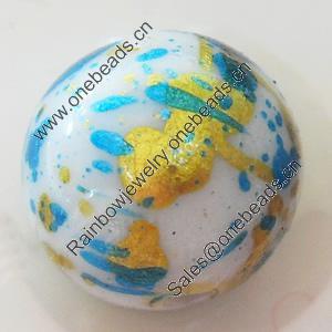 Spray-Painted Acrylic Beads, Round, 14mm, Sold by Bag