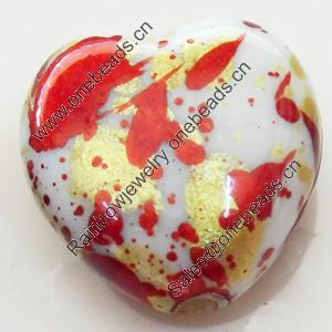 Spray-Painted Acrylic Beads, Heart, 13mm, Sold by Bag