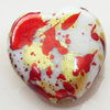 Spray-Painted Acrylic Beads, Heart, 13mm, Sold by Bag