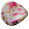 Spray-Painted Acrylic Beads, Twist Flat Round, 16mm, Sold by Bag