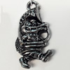 Antique Silver Acrylic Pendant, 24x45mm, Sold by Bag
