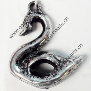 Antique Silver Acrylic Pendant, 33x40mm, Sold by Bag