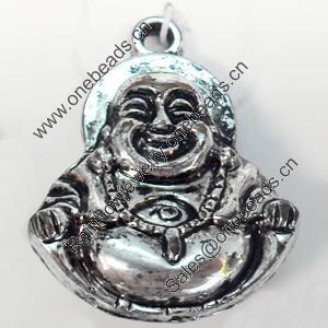 Antique Silver Acrylic Pendant, 32x40mm, Sold by Bag