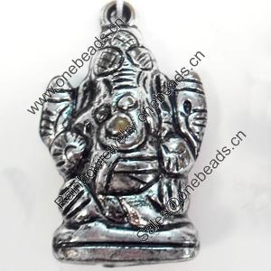 Antique Silver Acrylic Pendant, 30x47mm, Sold by Bag