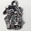 Antique Silver Acrylic Pendant, 28x39mm, Sold by Bag
