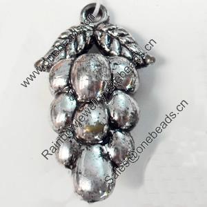 Antique Silver Acrylic Pendant, 26x44mm, Sold by Bag