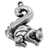 Antique Silver Acrylic Pendant, 37x45mm, Sold by Bag