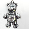 Antique Silver Acrylic Pendant, 25x38mm, Sold by Bag