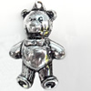 Antique Silver Acrylic Pendant, 25x38mm, Sold by Bag