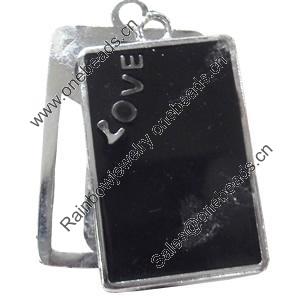 Pendant Zinc Alloy Jewelry Findings, Nobelium Plated, 30x42mm, Sold by PC