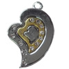 Pendant Zinc Alloy Jewelry Findings, Nobelium Plated, Heart, 28x43mm, Hole:3mm, Sold by PC