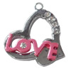 Pendant Zinc Alloy Jewelry Findings, Nobelium Plated, Heart, 29x31mm, Hole;2.5mm, Sold by PC
