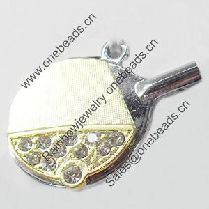 Pendant Zinc Alloy Jewelry Findings, Nobelium Plated, 32x22mm, Hole:2mm, Sold by PC