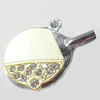 Pendant Zinc Alloy Jewelry Findings, Nobelium Plated, 32x22mm, Hole:2mm, Sold by PC