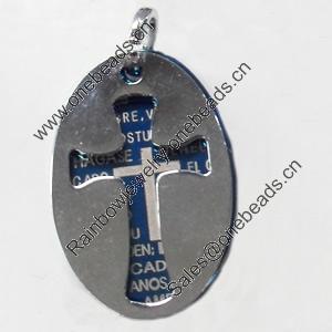 Pendant Zinc Alloy Jewelry Findings, Nobelium Plated, 19x30mm, Sold by PC