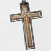 Pendant Zinc Alloy Jewelry Findings, Nobelium Plated, Cross, 26x41mm, Sold by PC