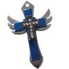 Pendant Zinc Alloy Jewelry Findings, Nobelium Plated, Cross, 31x48mm, Sold by PC