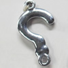 Pendant Zinc Alloy Jewelry Findings, Nobelium Plated, 15x28mm, Sold by PC