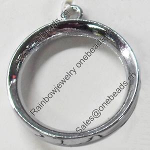 Pendant Zinc Alloy Jewelry Findings, Nobelium Plated, 22x26mm, Sold by PC