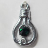 Pendant Zinc Alloy Jewelry Findings, Nobelium Plated, 12x23mm, Sold by PC